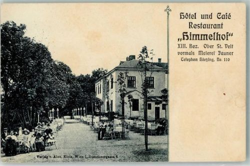 1130 Wien 13. Bezirk, Hietzing 1911 Foto AK Hotel Cafe Gasthaus Himmelhof Ober St. Veit