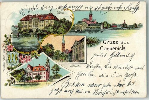 Köpenick 1902 Schloß Post Rathaus Wappen