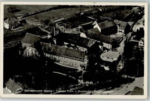 Mering Fliegeraufnahme Schlossbrauerei Mering Theodor Freih. v. Boutteville