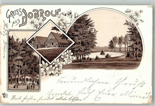 21789 W2177 Dobrock 1898 Lithographie Vorläufer Waldsee Bauernhäuser Gasthaus Verlag Ottmar Zieher-München