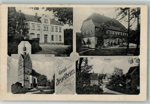 Ziegelheim Schulhaus Kirche Dorfstraße Pfarrhaus