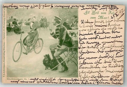 1897 All Heil vom Fels zum Meer Frau auf dem Rad Verlag Ackermann Nr. 7