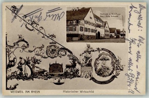 Weisweil Gasthaus zum Erbprinz Historisches Wirtshaus-Schild