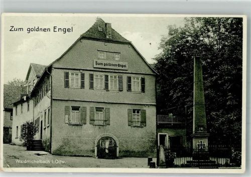 Wald-Michelbach Gasthaus zum goldnen Engel Kriegerdenkmal Foto AK