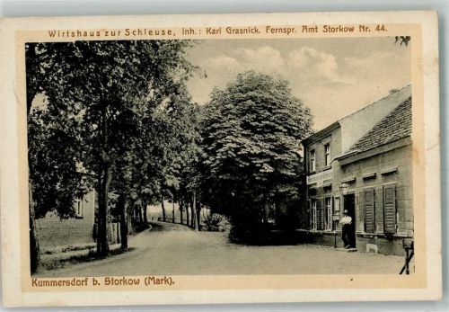 Kummersdorf 1912 Gasthaus zur Schleuse Bahnpost Beeskow-Königs-Wusterhausen Zug 2252