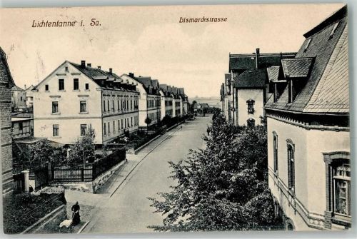 Lichtentanne 1915 Bismarckstraße Frau mit Kinderwagen