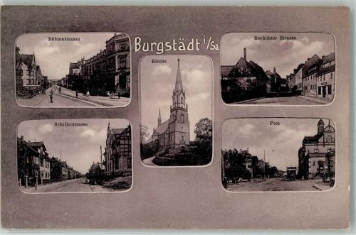 Burgstädt Böhmestraße Schillerstraße Rochlitzer Straße Postgebäude