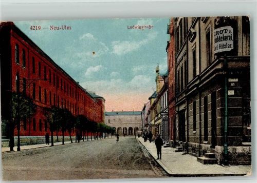 Neu-Ulm 1918 Ludwigstraße Bäckerei Hitzler