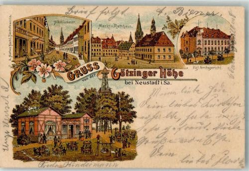 Neustadt 1901 Gasthaus Götzinger Höhe Böhmische Straße Markt Rathaus Kgl. Amtsgericht