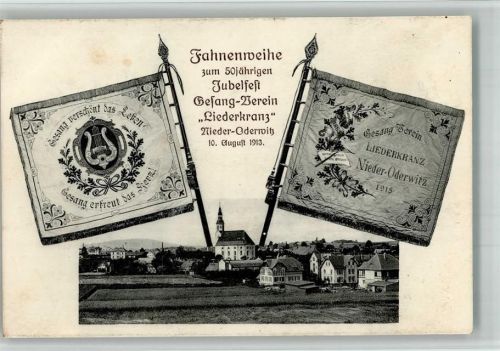 Niederoderwitz 1913 50 jähr. Jubelfest des Gesang-Verein Liederkranz 1913 Fahnenweihe