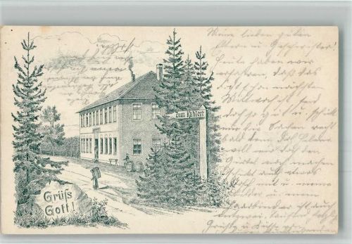 Altenfeld 1900 Vorläufer Druck um 1890 Kahlert Holzwegweiser Gasthaus