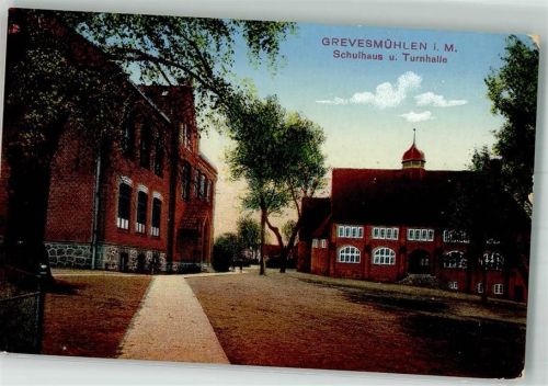 Grevesmühlen 1912 Schulhaus Turnhalle