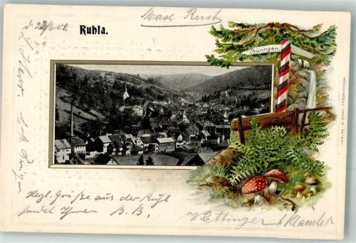 Ruhla 1902 Ruhla Fliegenpilze Steinpilze Passepartout