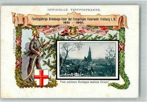 Freiburg 1901 50jährige Gründungs-Feier Freiwillige Wehr