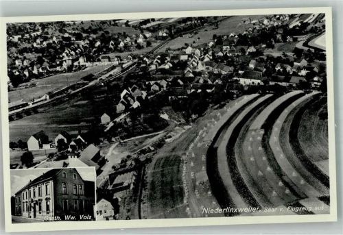 Niederlinxweiler Fliegeraufnahme Gasthaus Ww. Volz