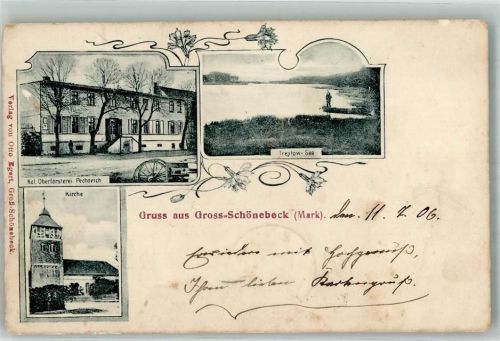 16244 O1301 Groß Schönebeck Schorfheide 1906 - Kgl. Oberförsterei Treptow-See Dorfkirche
