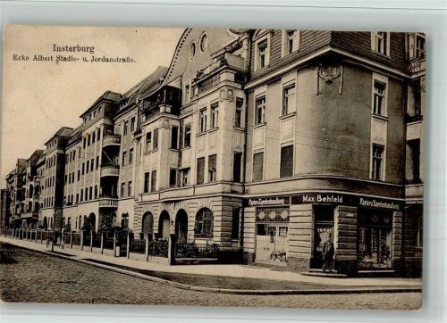 Insterburg 1914 Feldpost WK I Geschäft Albert-Strasse Jordanstrasse