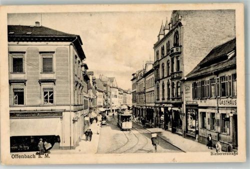 Offenbach 1915 Biebererstraße Straßenbahn
