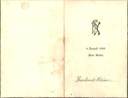 Hotel Bristol 1929; KEINE AK, ca. 19,5x15 cm aufgeklappt