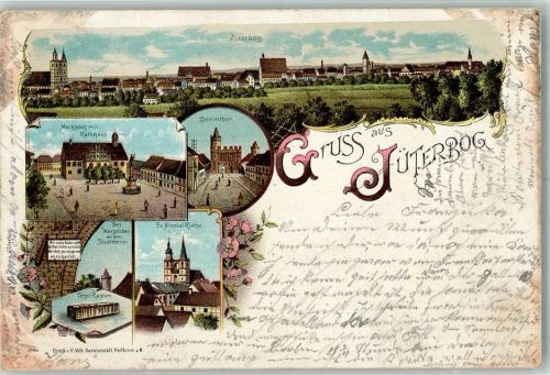 Jüterbog 1901 Marktplatz Rathaus Tetzel-Kasten Nicolai-Kirche Dammtor
