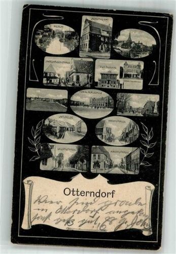 Otterndorf 1907 Medem Landratsamt Grosse Ort-Strasse Marktstrasse Kgl. Realschule