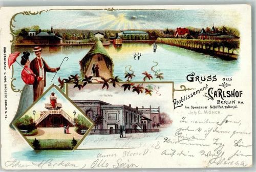 Spandau 1900 Gasthaus Etablissement Carlshof Am Spandauer Schifffahrtskanal