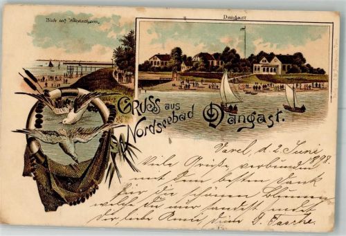 Dangast 1898 Möwen Strand Segelboote Rettungsring