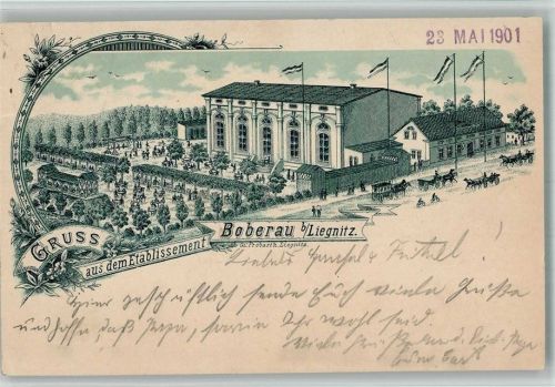 Liegnitz 1901 Hotel Boberau Vorläufer Lithographie