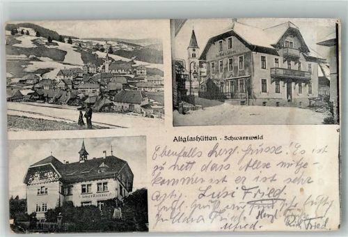 Altglashütten 1919 Schul- und Rathaus Gasthaus zum Löwen