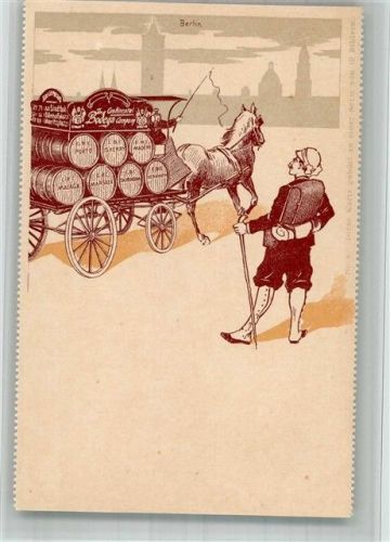 Berlin Mitte 1899 Continental Bodega Company Nr. 8 Pferdegespann , Lithographie es gibt eine Serie von 12 Bildern