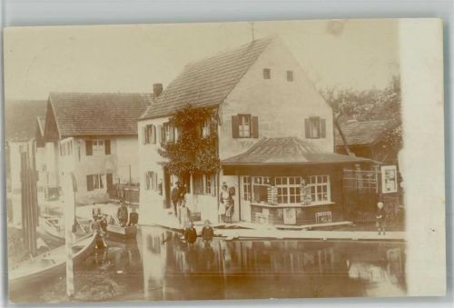 Dießen Hochwasser Ort lt. Stempel Privatfoto AK