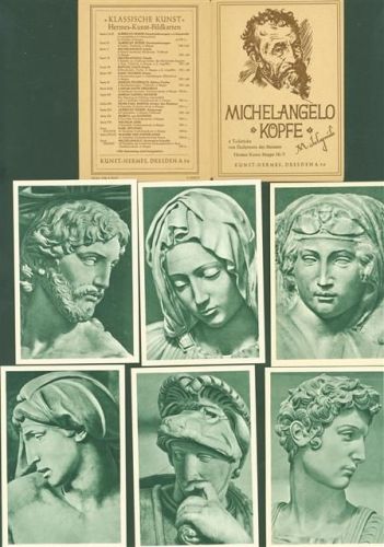 Lot mit 8 AK Originalumschlag Thema Köpfe Skulpturen Hermes Kunstmappe Nr. 5
