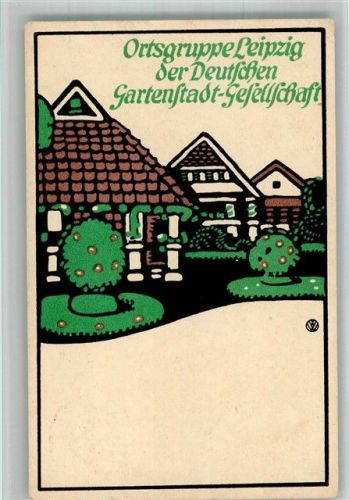 Leipzig 1911 Gartenstadt Ausstellung Architektur Künstlersteindruck