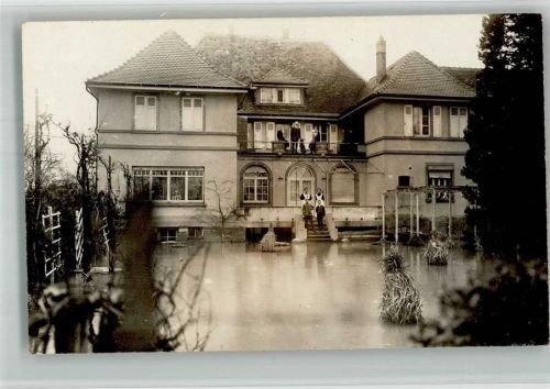 Ginsheim-Gustavsburg Privatfoto AK Garten-Cafe Ginsheim Hochwasserkatastrophe