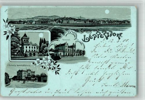 Landeshut in Schlesien 1900 Schloss Kreppelhof Handlung Rinkel Bahnhof Leptersdorf MondscheinLithographie