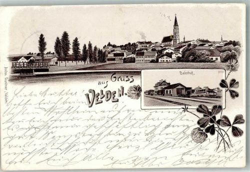 Velden 1900 Bahnhof Kirche St. Peter