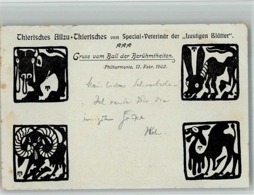 W1000 Berlin Mitte Ball der Berühmtheiten Lustigen Blätter Berliner Satireblatt Philharmonie 1902 Kunstgeschichte Berlin BOAKC