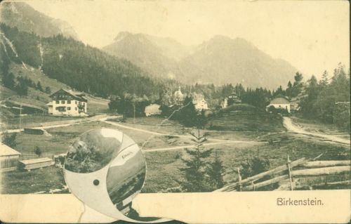 Birkenstein Revolverkarte Deckblatt mit Einriss, ein Stück fehlt siehe Scan
