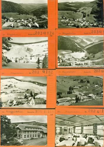 79674 W7868 Muggenbrunn Lot mit 24 AK Musterkarten Original aus Metzarchiv Bestellvorgänge und Auflagenzahlen