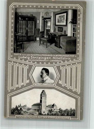 1909 Ludwig Stritzinger Möbelfabrik Jugendstil Prof. Olbrich Wohnungskunst