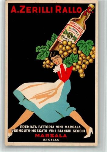 A. Zerilli Rallo Marsala Frau mit Weintrauben