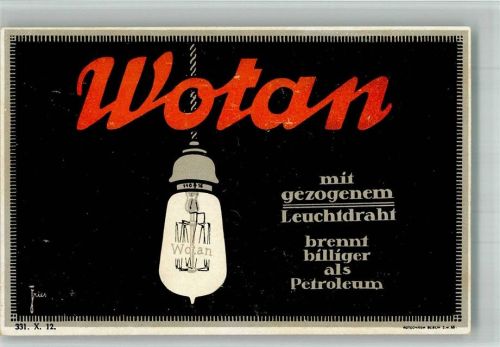 Werbung Wotan Metalldraht Lampen mit Leuchtdraht Glühlampe