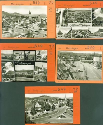 Metzingen Lot mit 5 AK Musterkarten Original aus Metzarchiv Bestellvorgänge und Auflagenzahlen