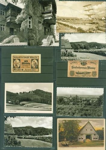 Lübbecke Lot mit 18 AK und 4 Fotos und 7 Notgeldscheine