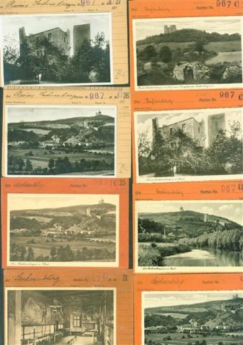 06578 O4731 Sachsenburg b Artern Lot mit 23 AK Musterkarten Original aus Metzarchiv Bestellvorgänge und Auflagenzahlen