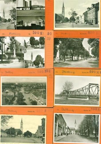 Plattling Lot mit 29 AK Musterkarten Original aus Metzarchiv Bestellvorgänge und Auflagenzahlen