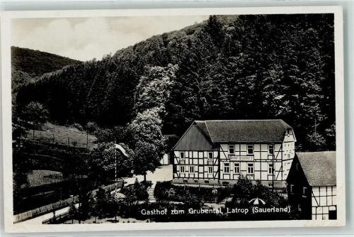 57392 W5948 Latrop , Sauerl - Gasthaus zum Grubental Fachwerkgebäude