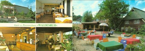 Tießau Pension Waldesruh Innen-und Aussenansicht Klappkarte