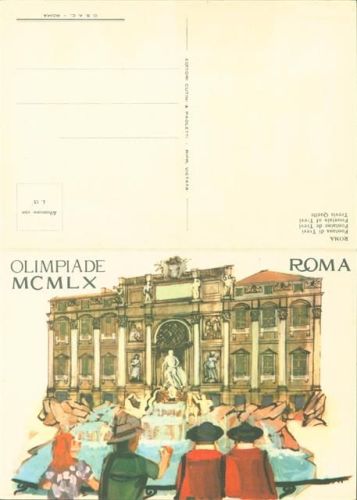 Roma Rom Olympiade 1960 Stadion Fontana di Trevi Olympiade Klapp AK
