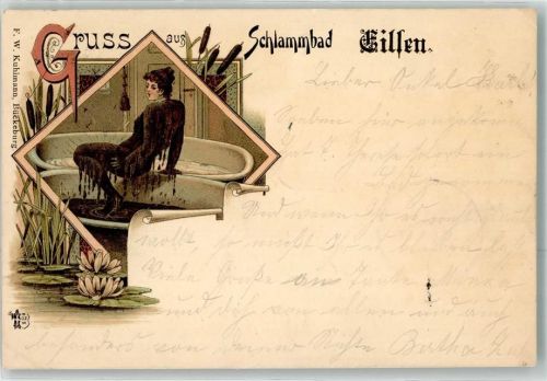 W3064 Bad Eilsen Schlammbad Vorläufer 1897 Lithographie